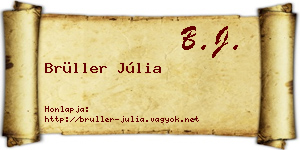 Brüller Júlia névjegykártya