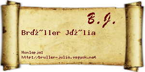 Brüller Júlia névjegykártya